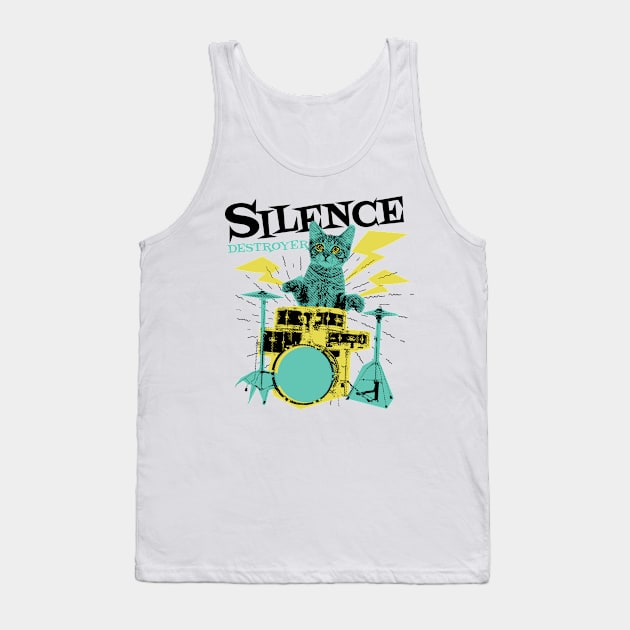 Silence Destroyer Cat Tank Top by seniart